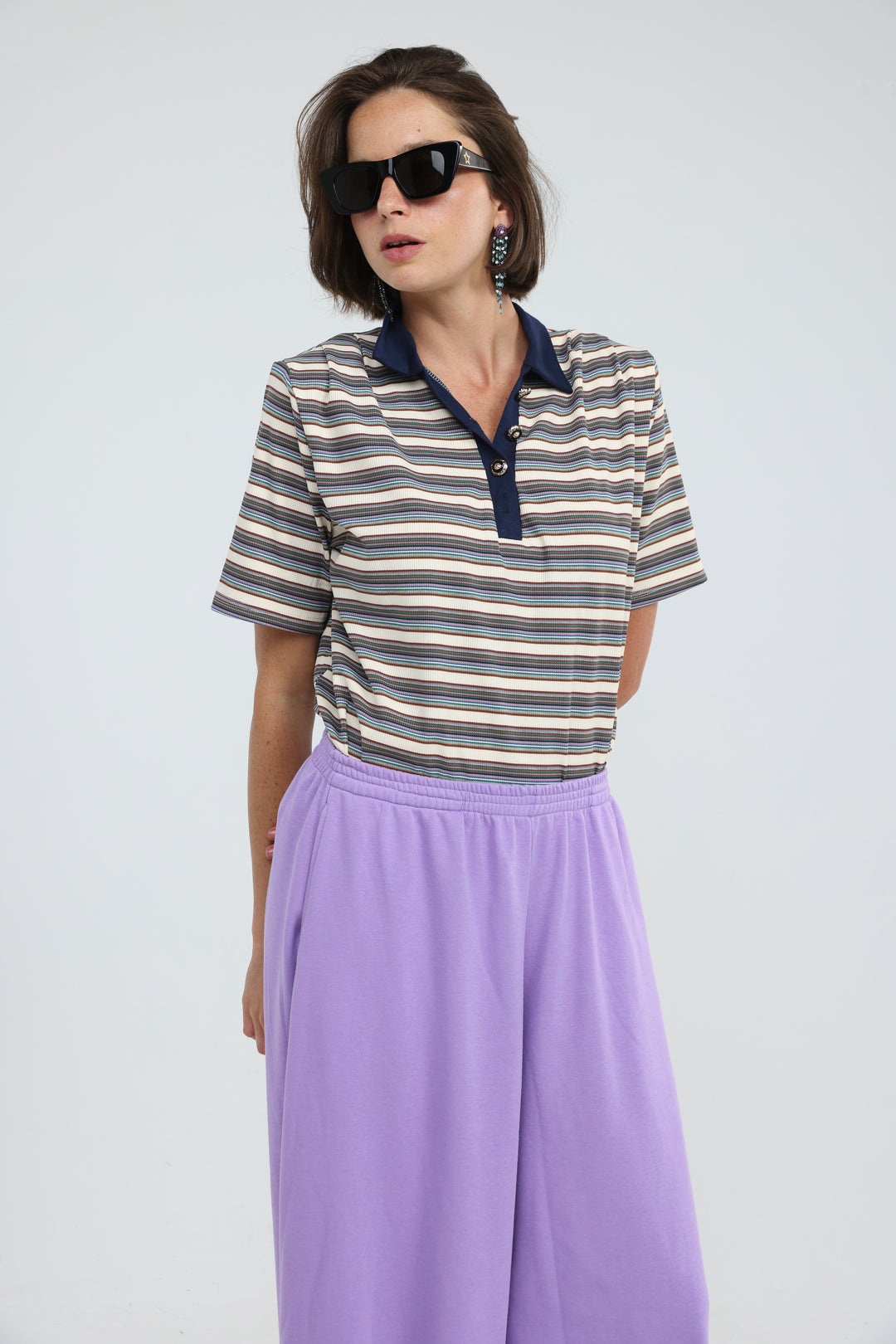 Forward Cream Striped Padded Polo