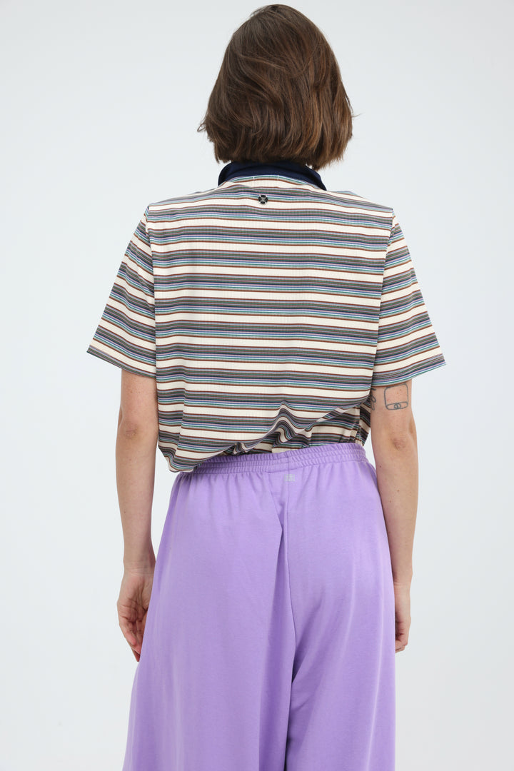 Forward Cream Striped Padded Polo