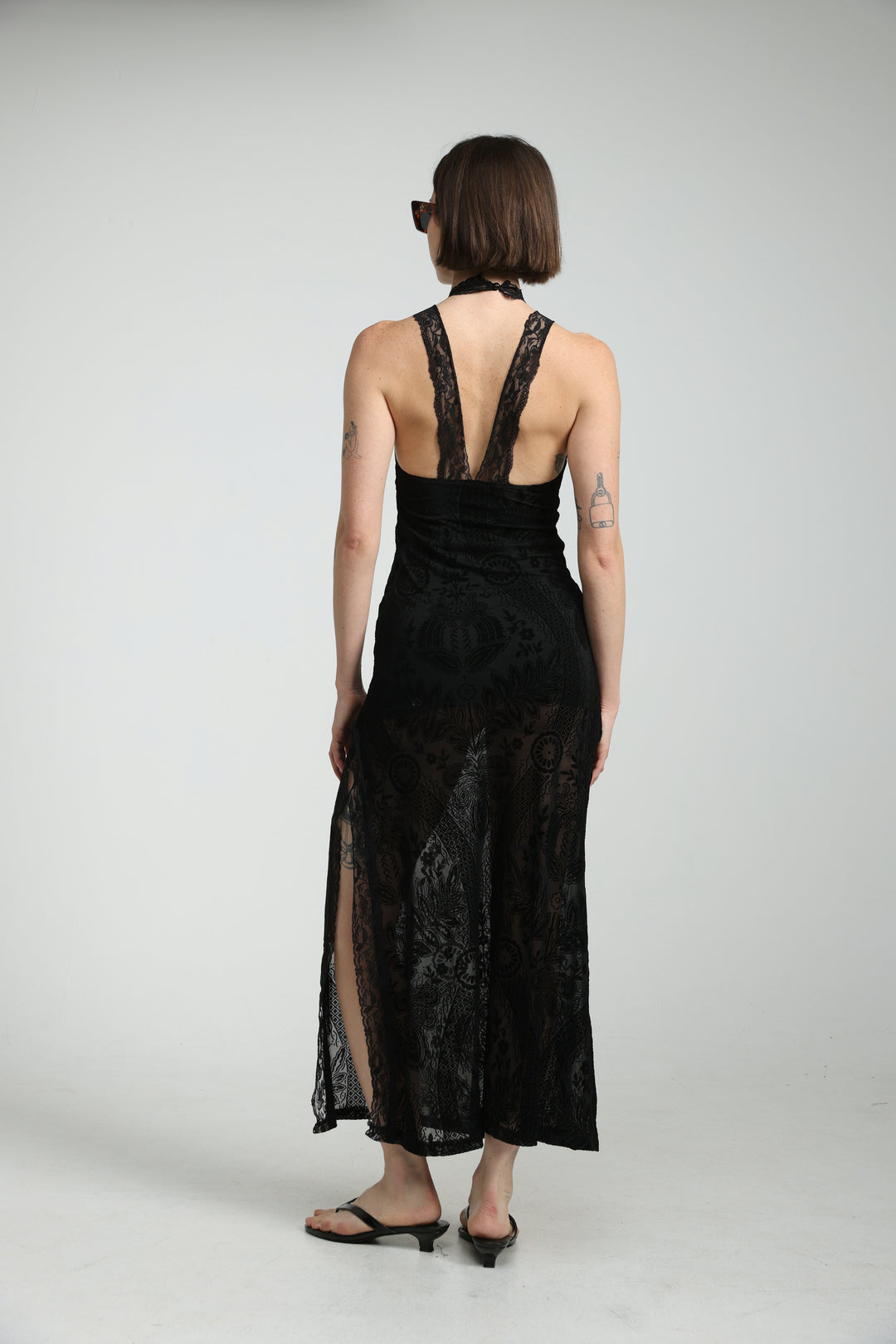 Velvet Burnout Black Dress