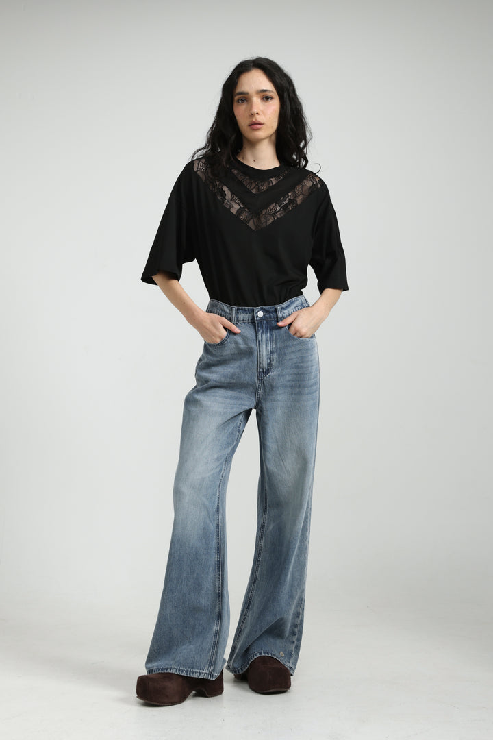 Lace Black T-Shirt