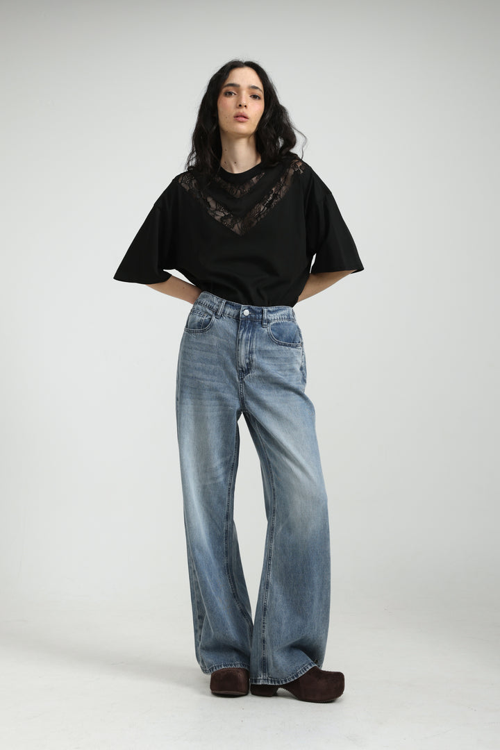 Lace Black T-Shirt