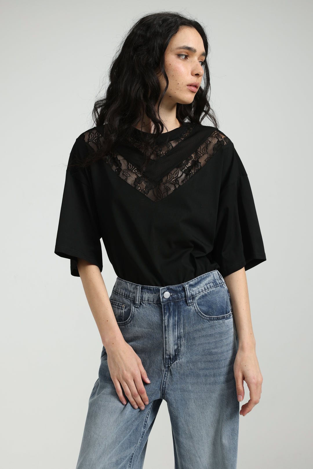 Lace Black T-Shirt