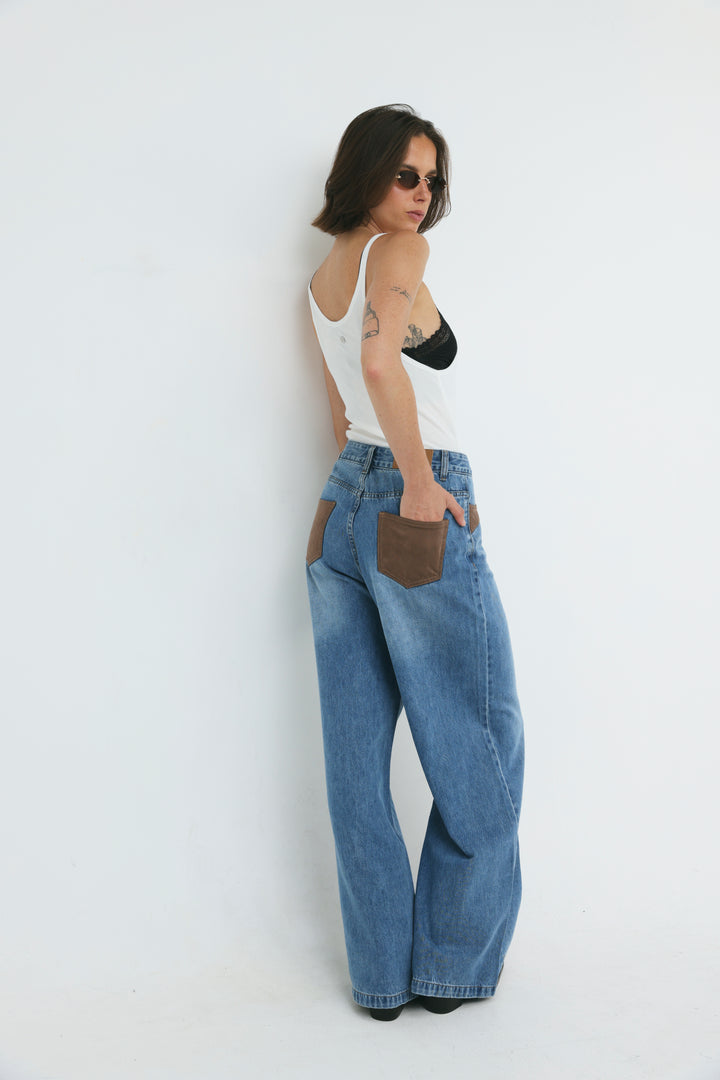 Star 712 Suede Panels Light Blue Denim