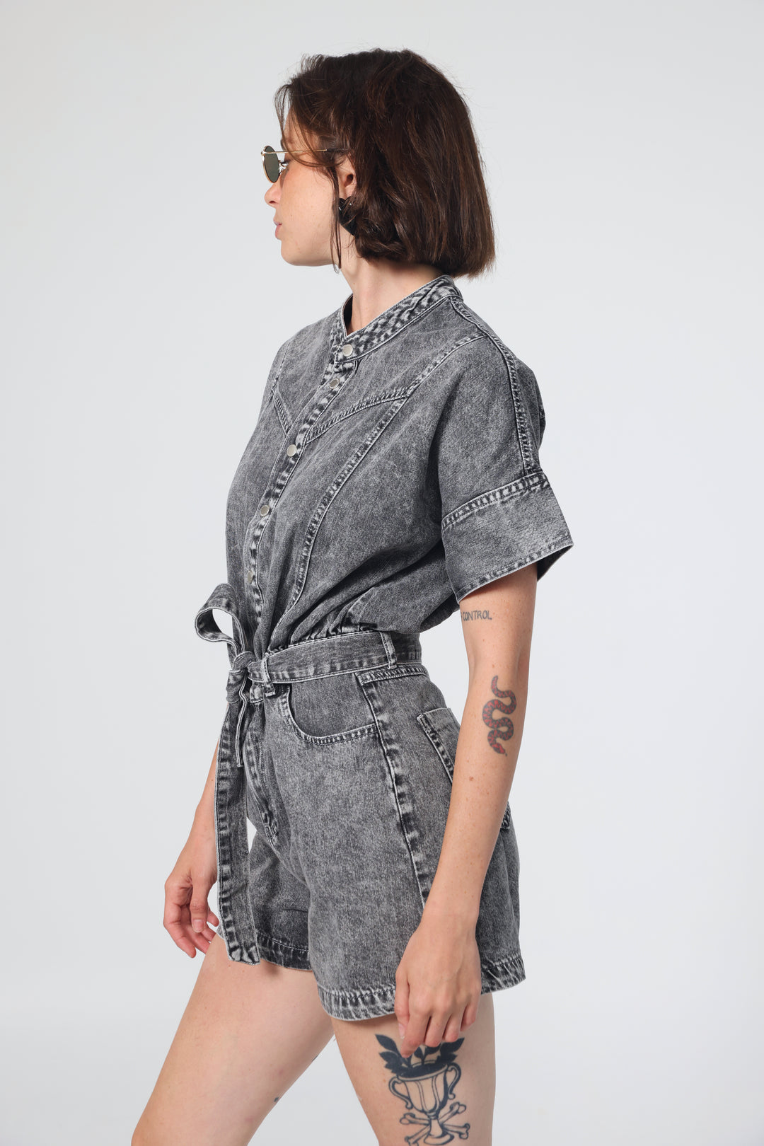 Star 805 Grey Denim Jumpsuit