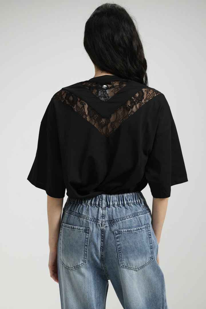 Lace Black T-Shirt