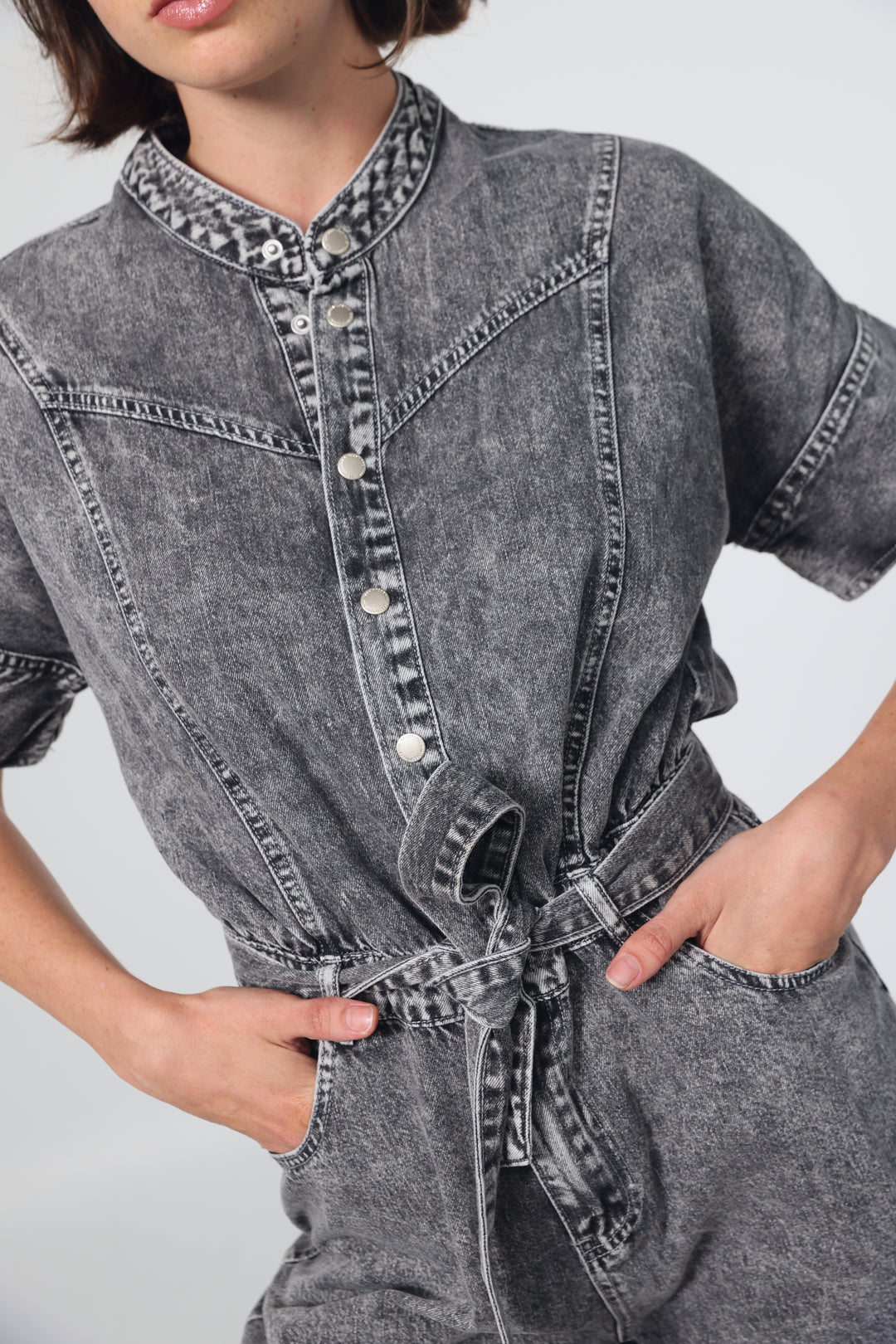 Star 805 Grey Denim Jumpsuit