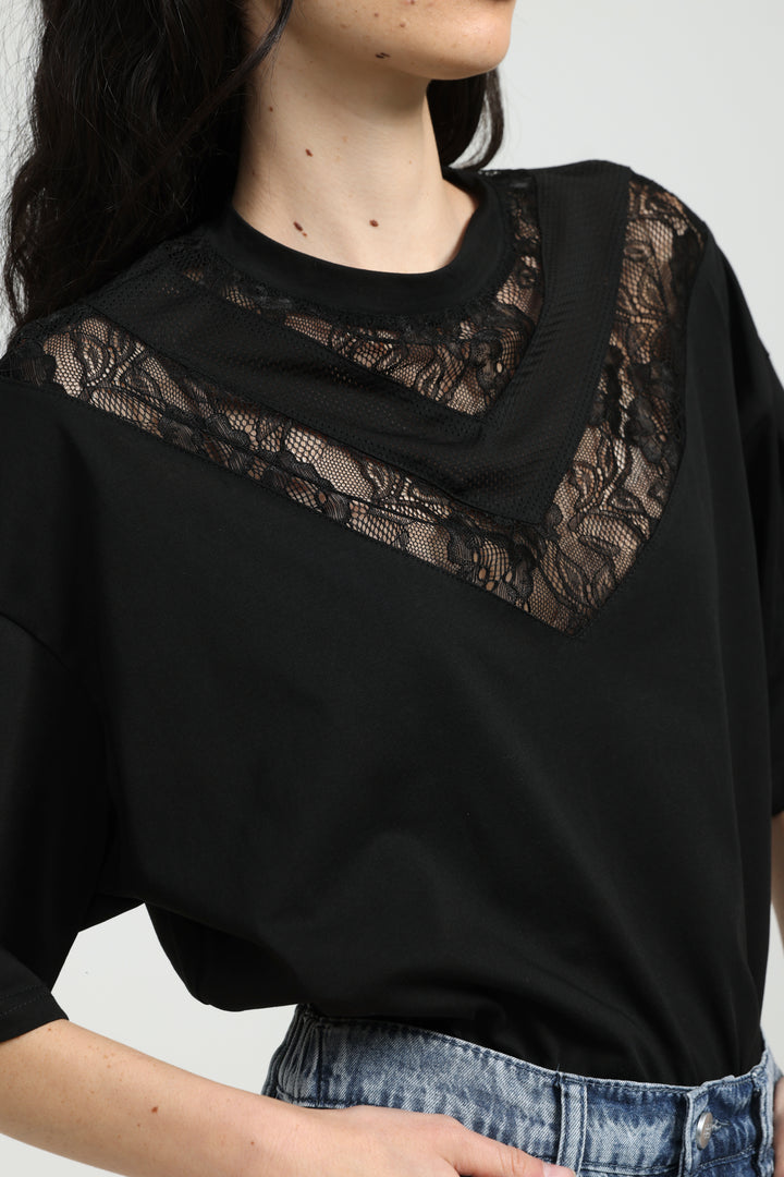 Lace Black T-Shirt