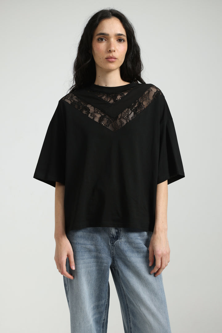 Lace Black T-Shirt