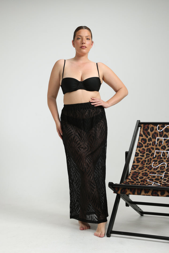 Lacy Black Maxi Skirt