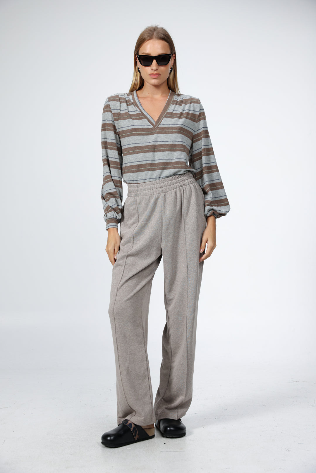 Vivoosh Grey Striped Shirt