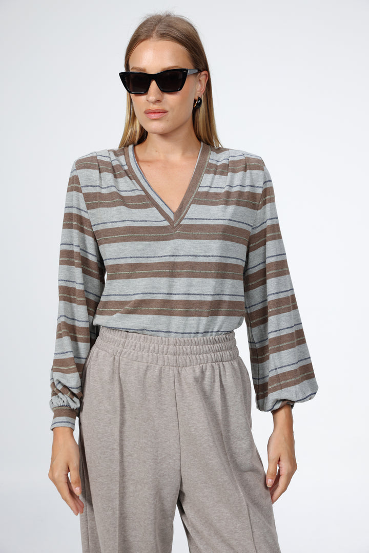 Vivoosh Grey Striped Shirt