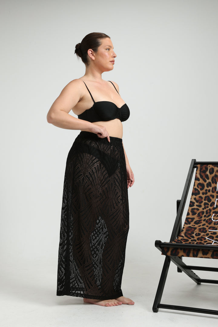 Lacy Black Maxi Skirt
