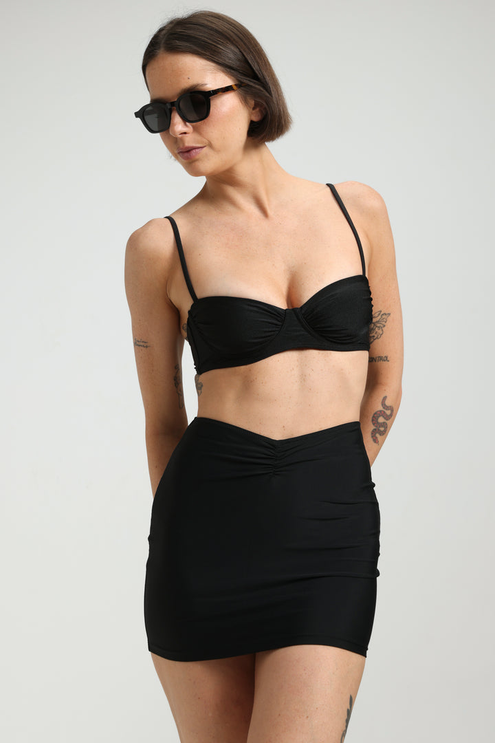 Black Swim Skirt חצאית בגד ים שחורה