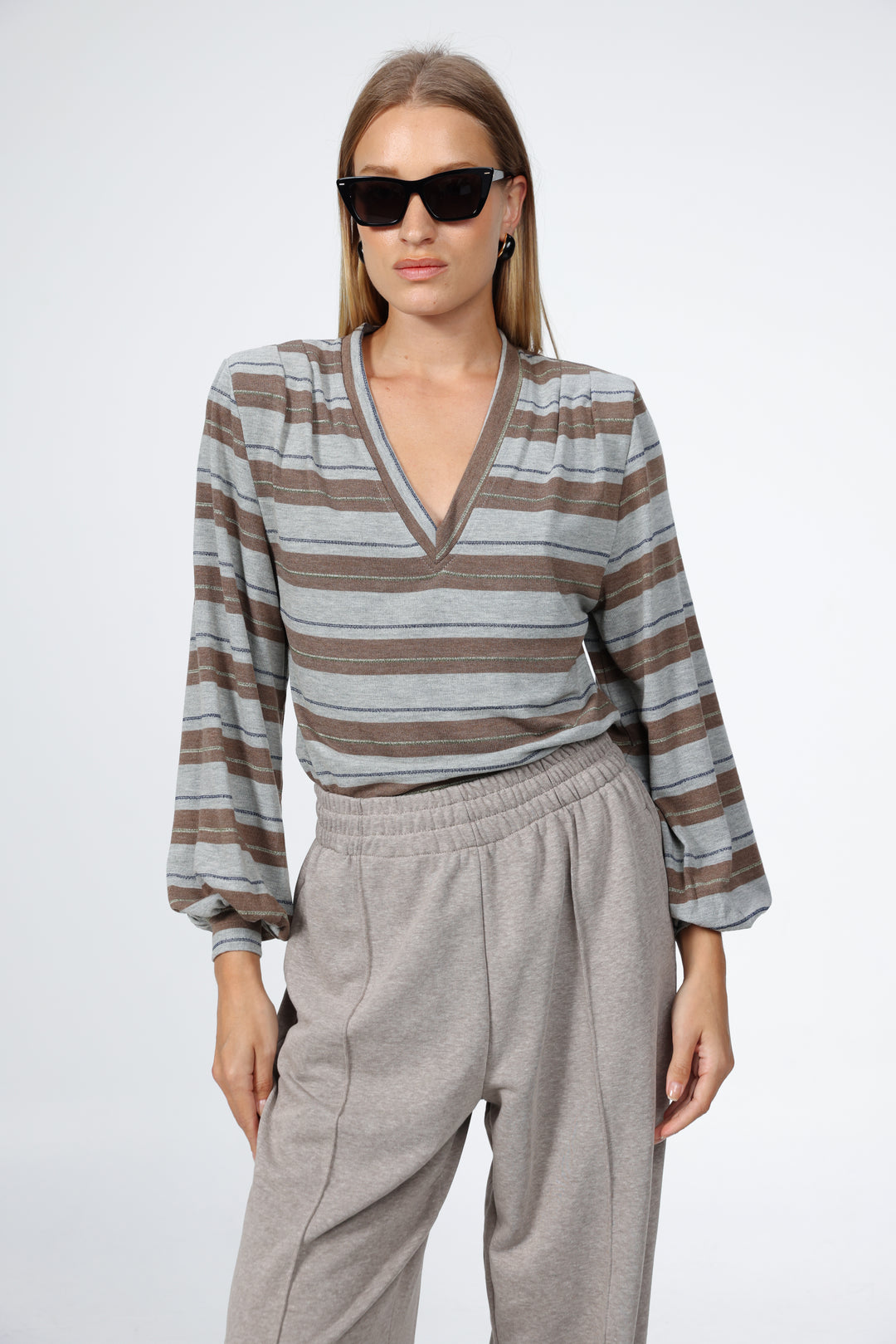 Vivoosh Grey Striped Shirt