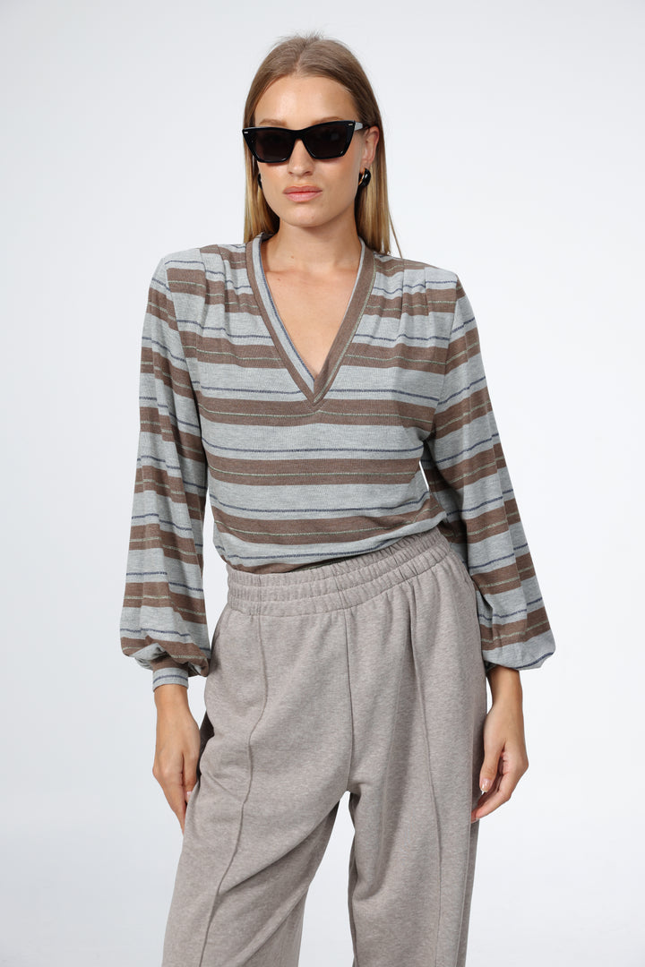 Vivoosh Grey Striped Shirt