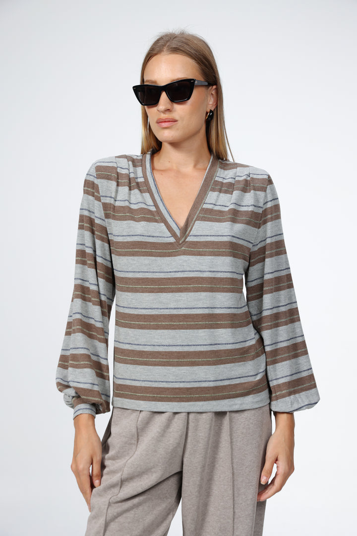 Vivoosh Grey Striped Shirt