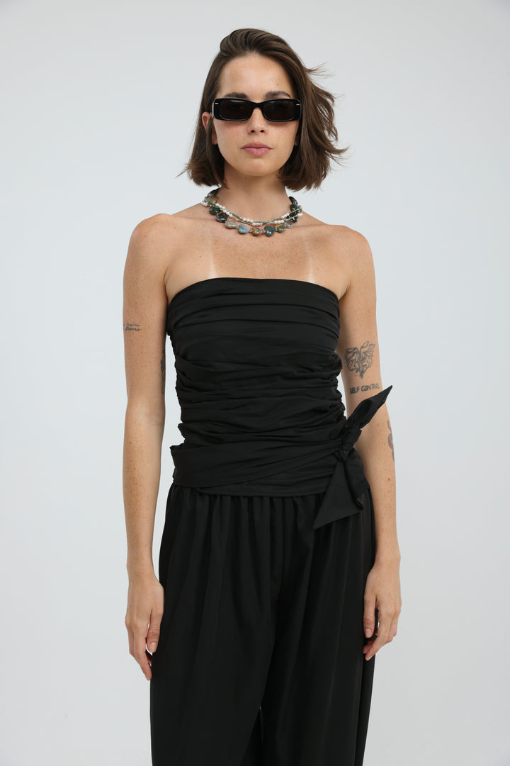 Oasis Black Strapless Top
