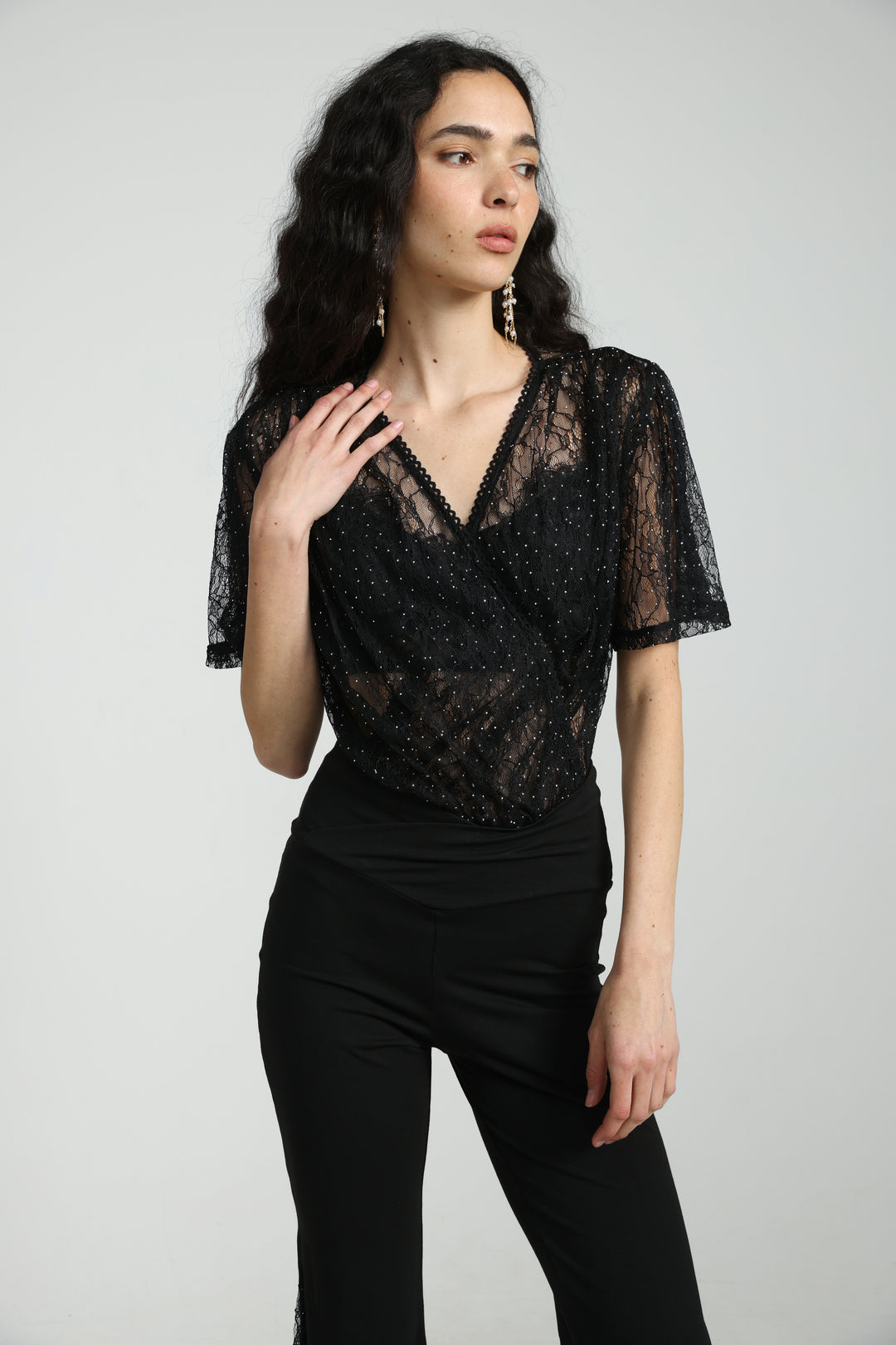 Flash Black Lace Bodysuit