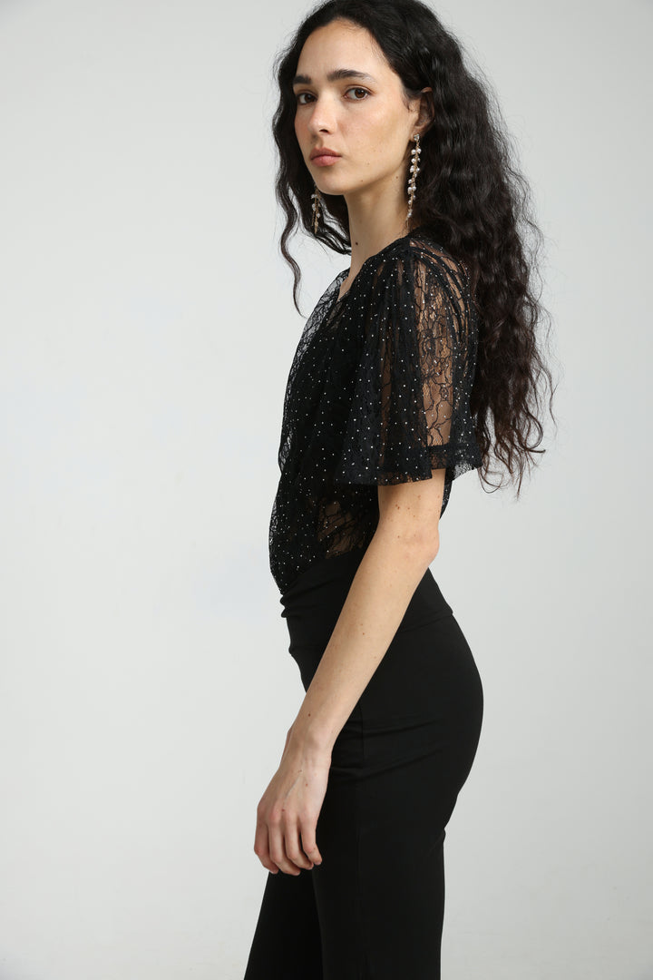 Flash Black Lace Bodysuit
