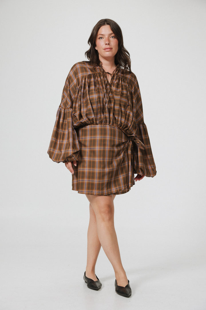 Remember Brown Checks Dress