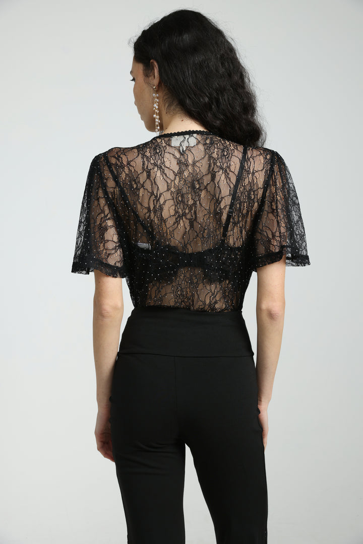 Flash Black Lace Bodysuit