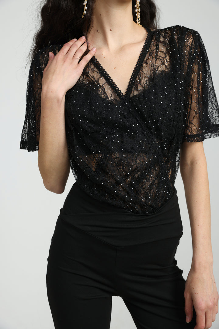 Flash Black Lace Bodysuit