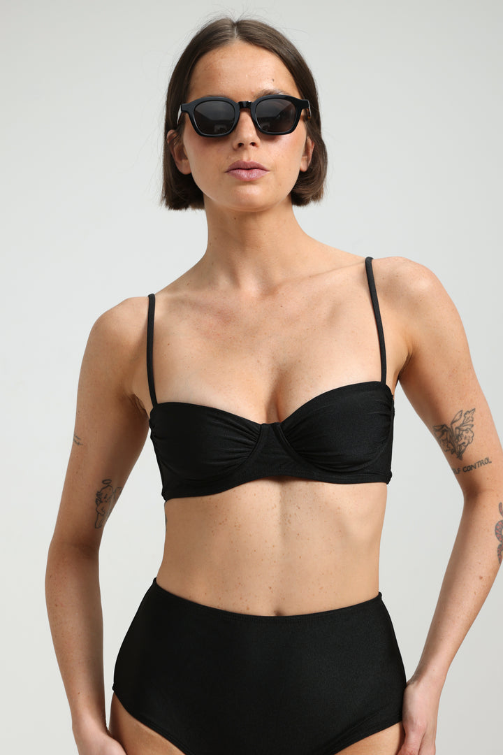Romanticism Black Bikini Top