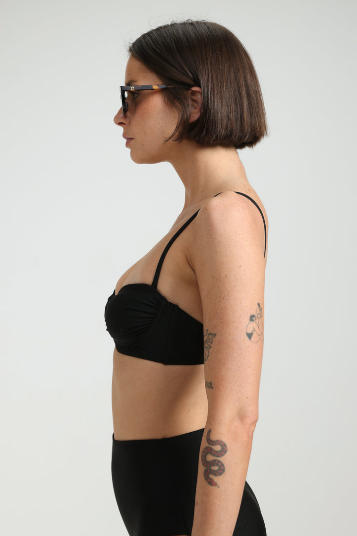 Romanticism Black Bikini Top