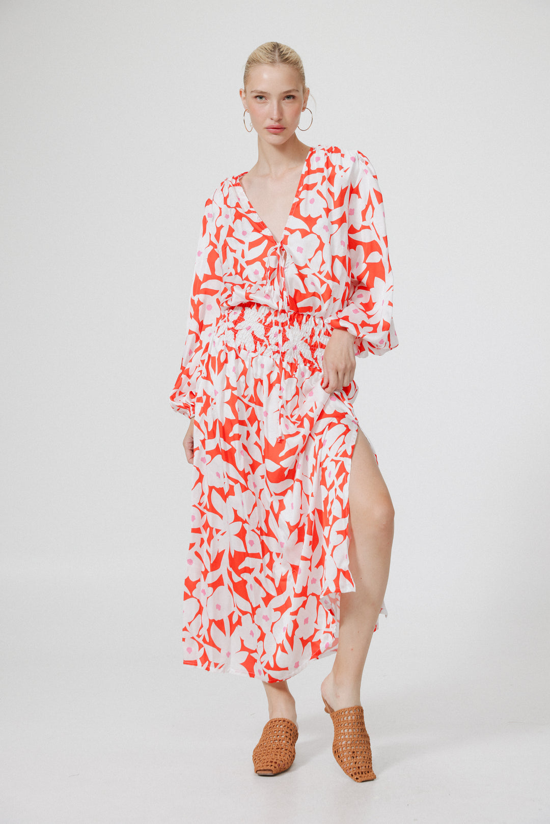 Floral Padded Maxi Dress