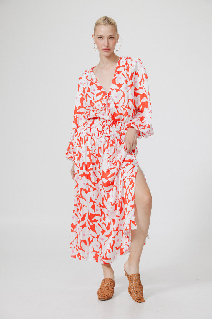 Floral Padded Maxi Dress