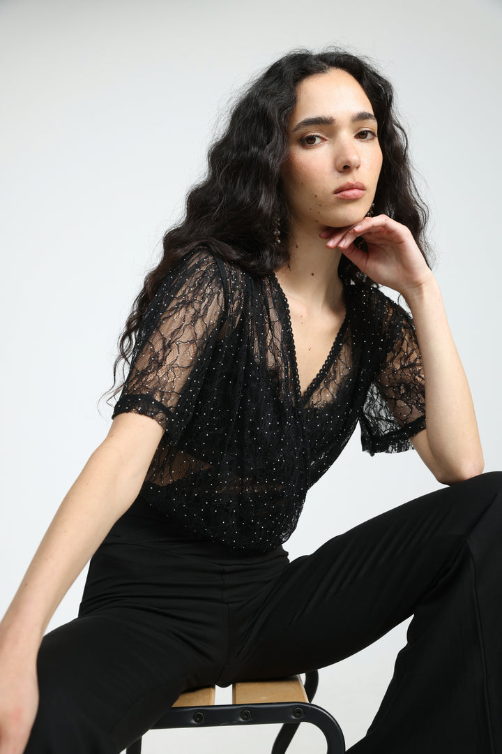 Flash Black Lace Bodysuit