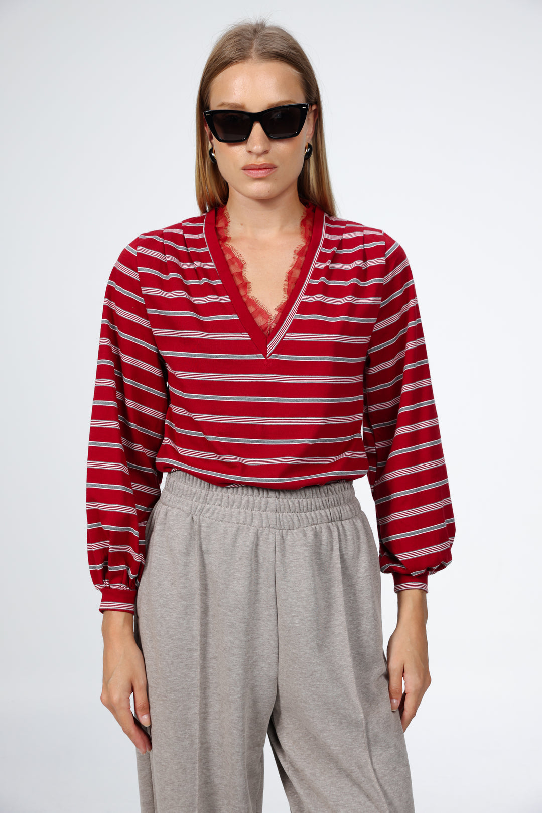 Marry Red Striped Shirt