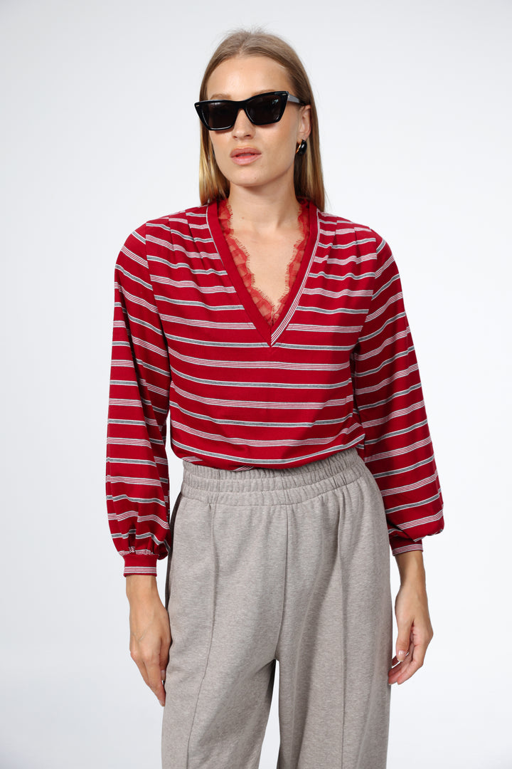Marry Red Striped Shirt
