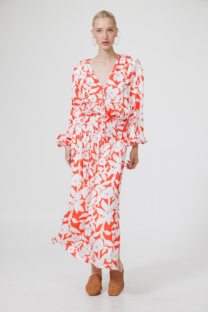 Floral Padded Maxi Dress