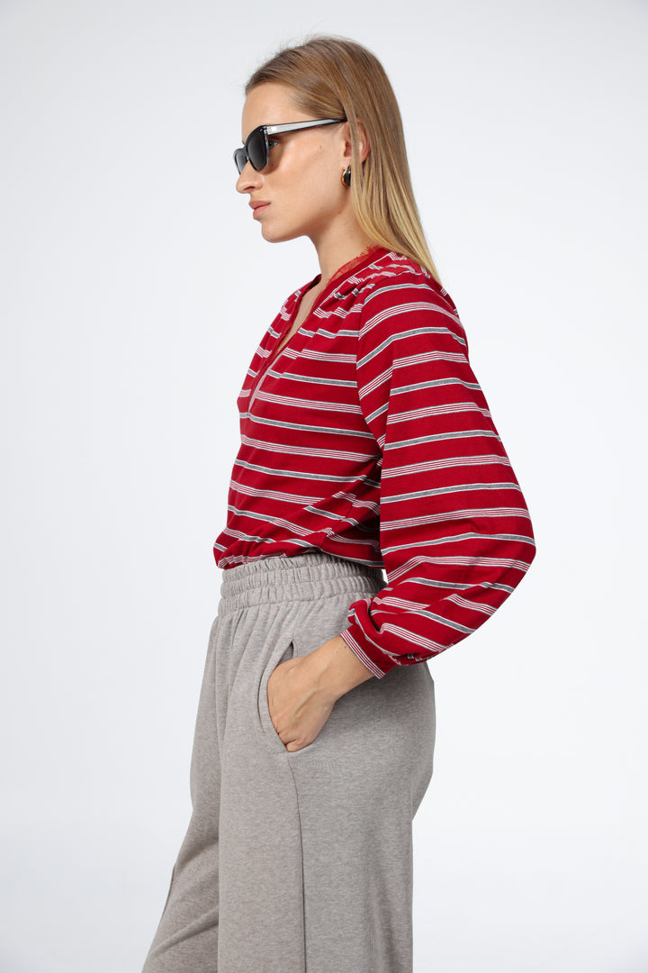 Marry Red Striped Shirt