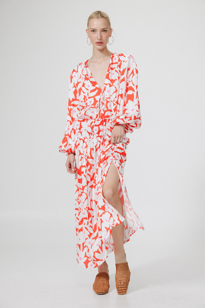 Floral Padded Maxi Dress