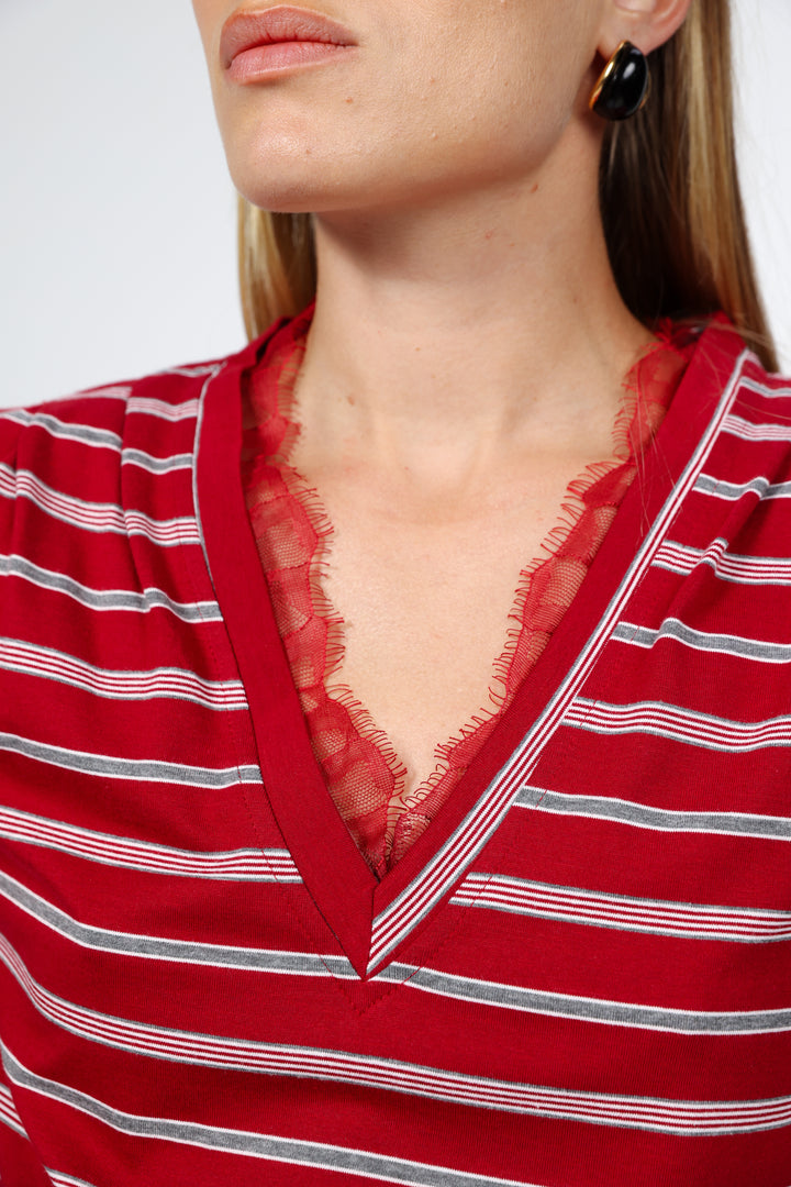 Marry Red Striped Shirt