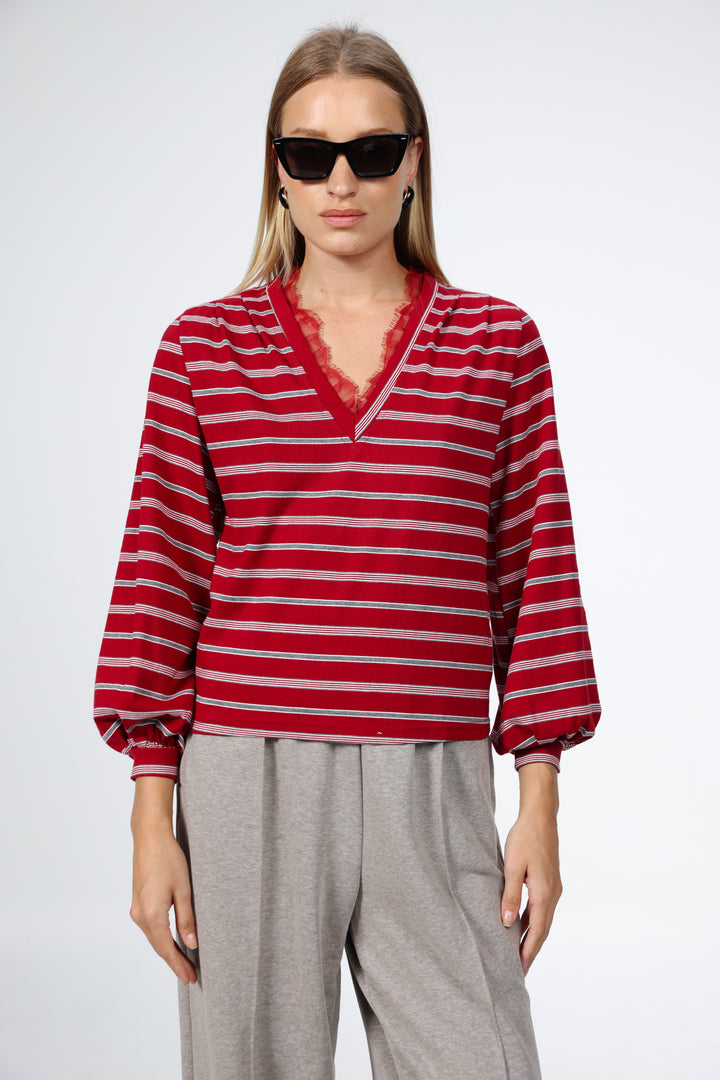 Marry Red Striped Shirt