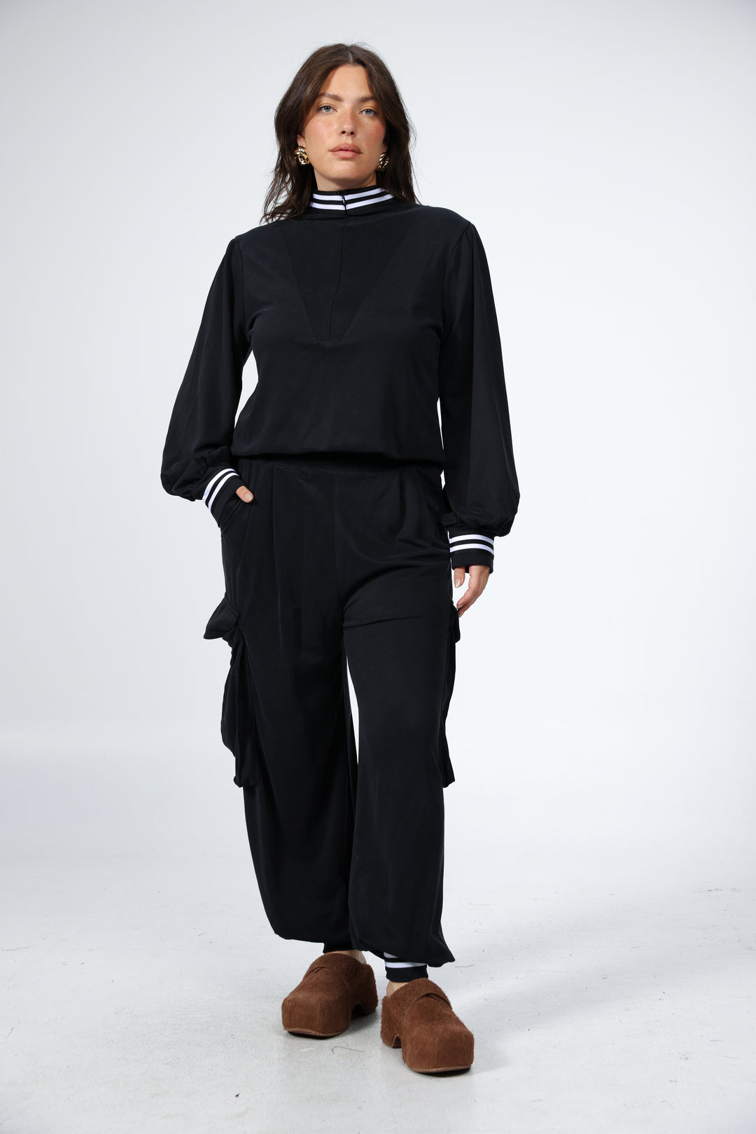 Doing Black Cargo Joggers