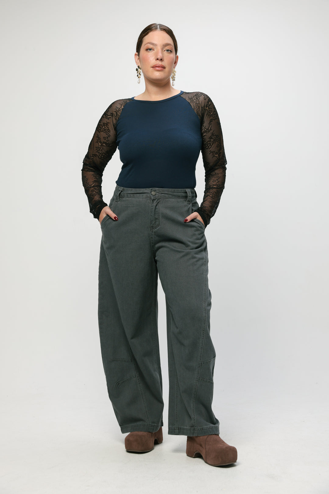 ג'ינס אפור מידה גדולה Star 123 Grey Denim