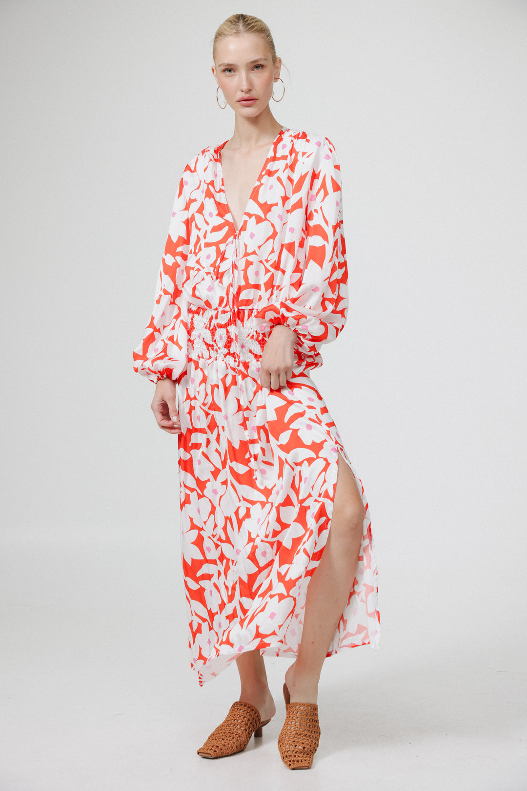 Floral Padded Maxi Dress
