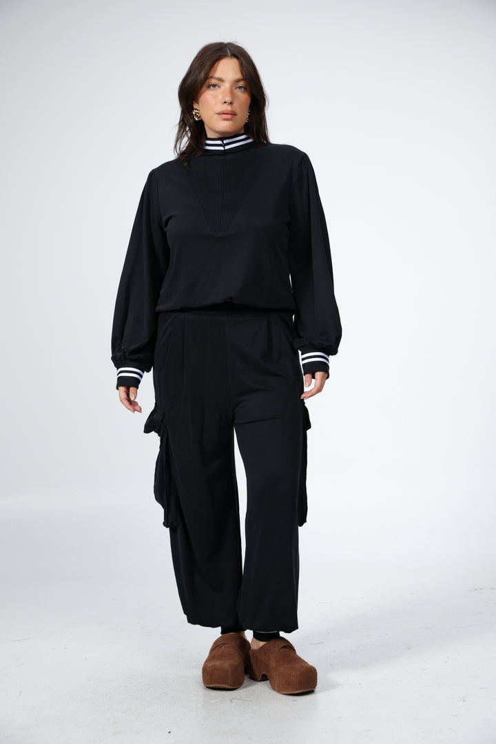 Doing Black Cargo Joggers