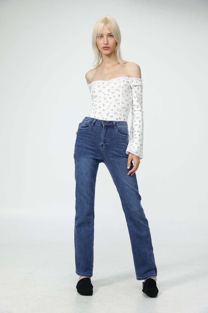 Spot Floral Off Shoulder Bodysuit