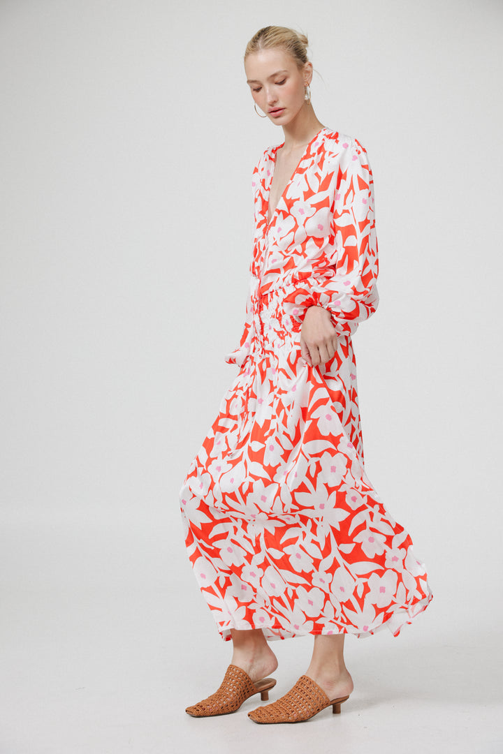 Floral Padded Maxi Dress