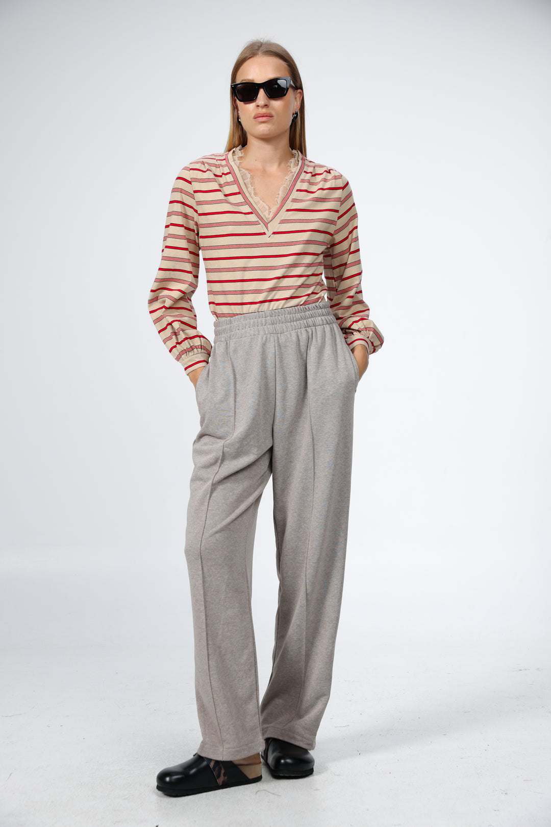 Marry Cream Striped Shirt