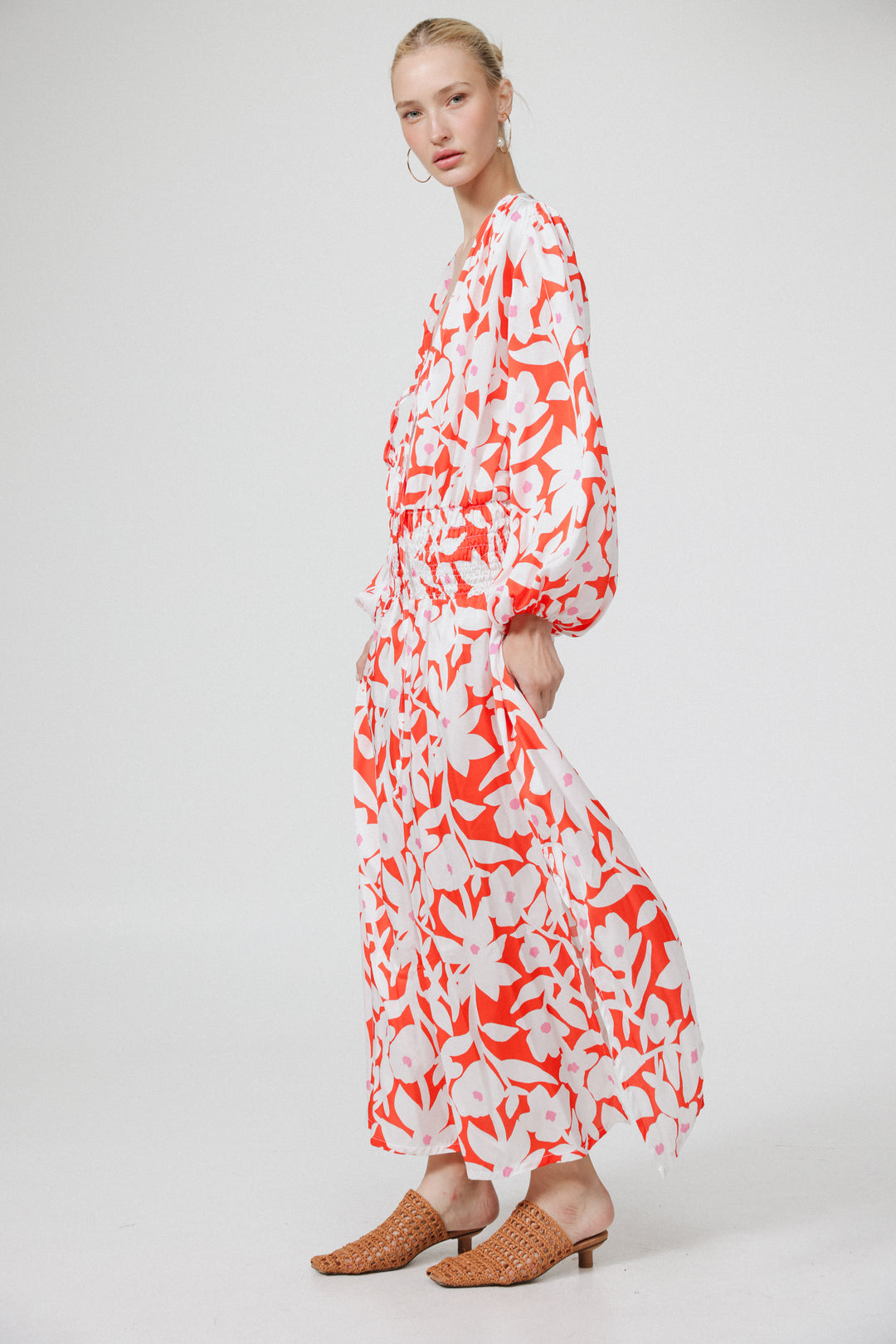 Floral Padded Maxi Dress