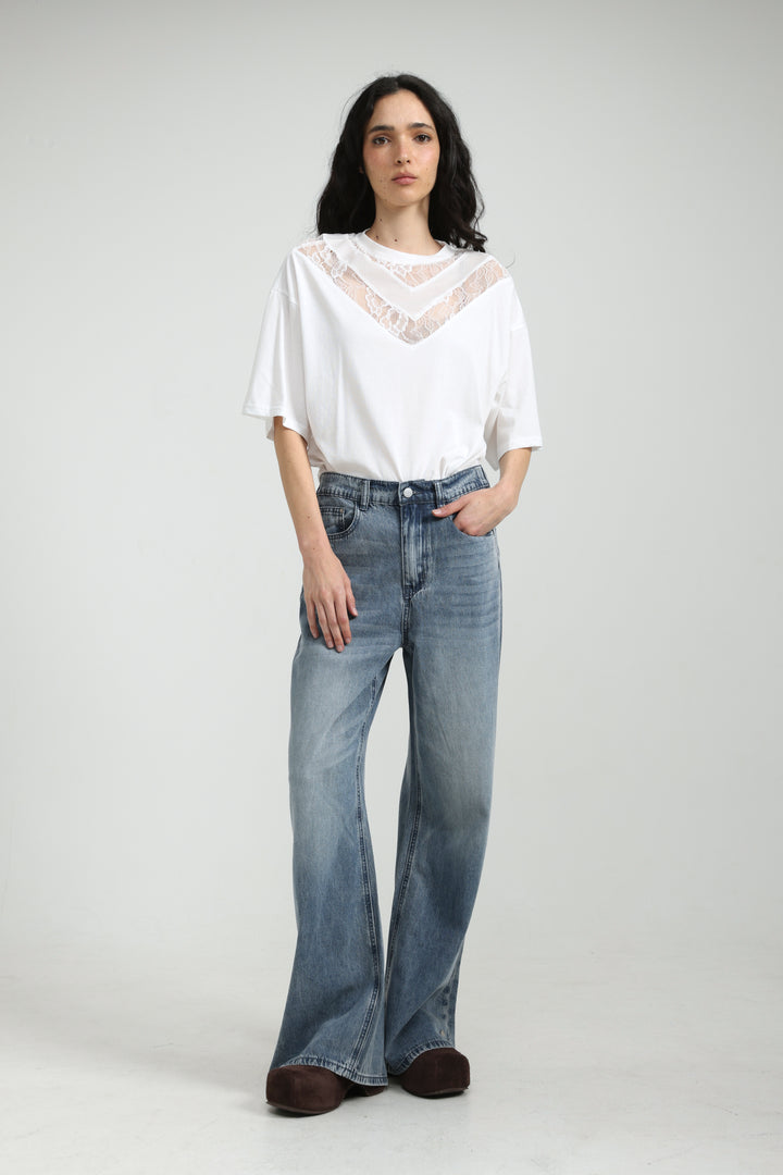 Lace White T-Shirt