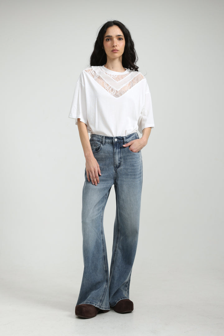 Lace White T-Shirt