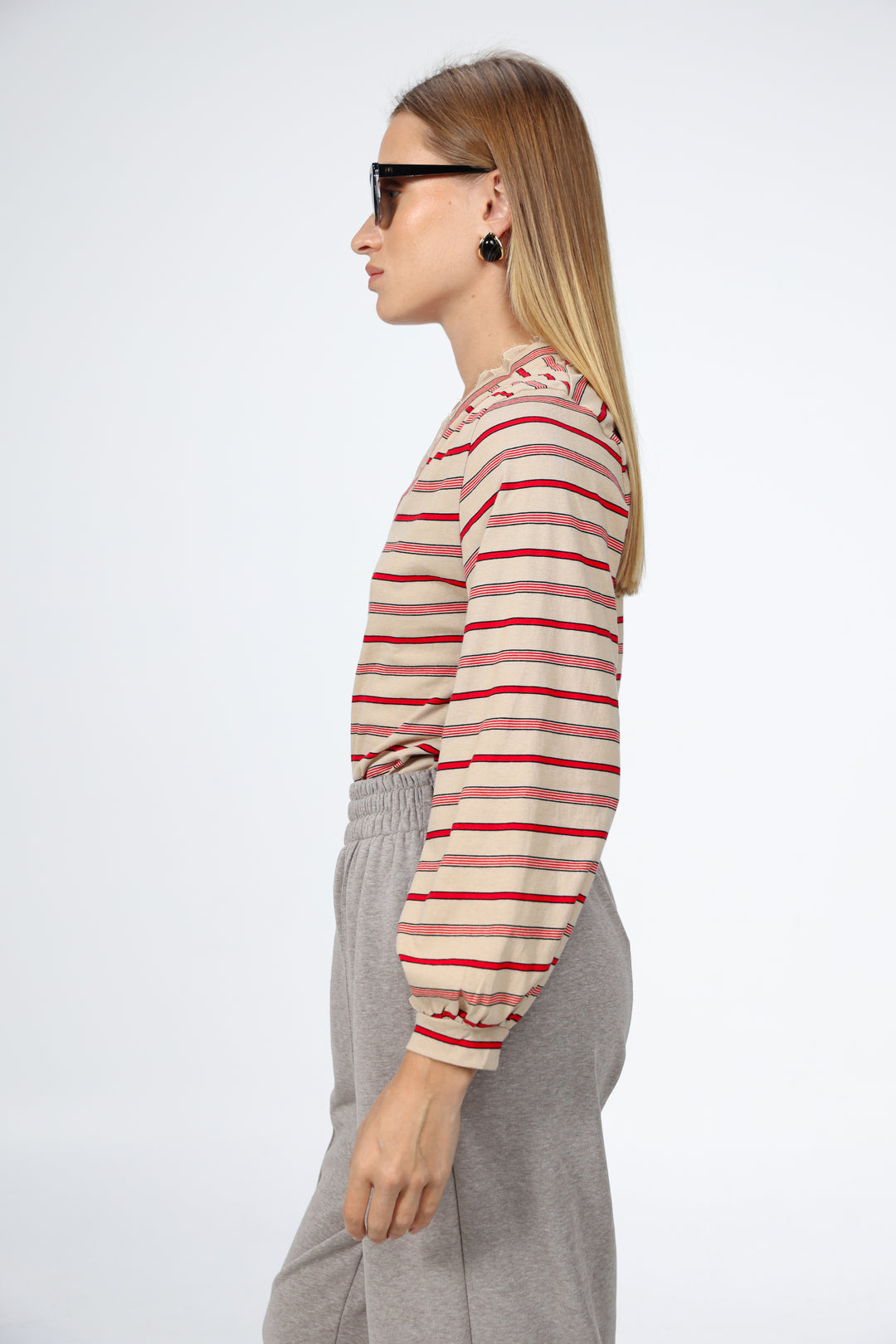 Marry Cream Striped Shirt