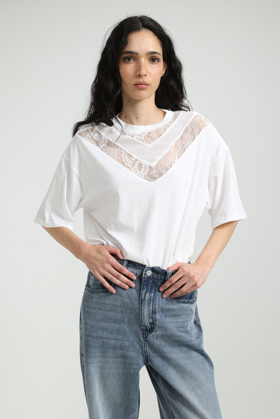 Lace White T-Shirt